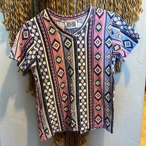 Western style v-neck shirt